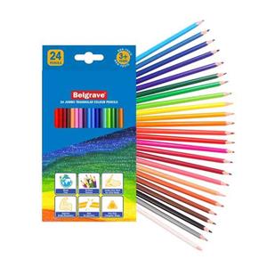 Wood Free Colour Pencils Triangular Jumbo Full Pk24 Belgrave